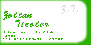 zoltan tiroler business card